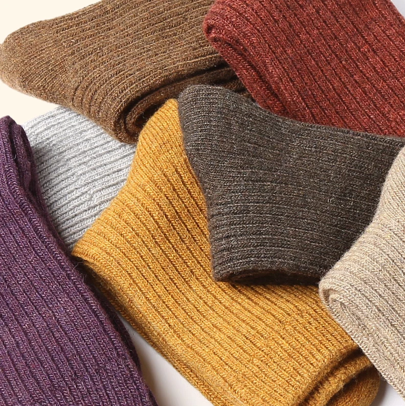 Women Angora Wool Crew Socks Thermal Thick Solid Dress Casual Boot Winter 5Pack