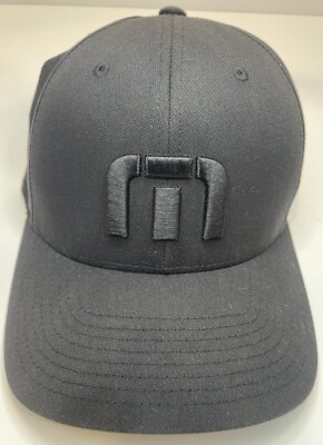 Travis Mathew Hat FlexFit110 Snapback Adjustable Golf Cap Embroidered Black Logo