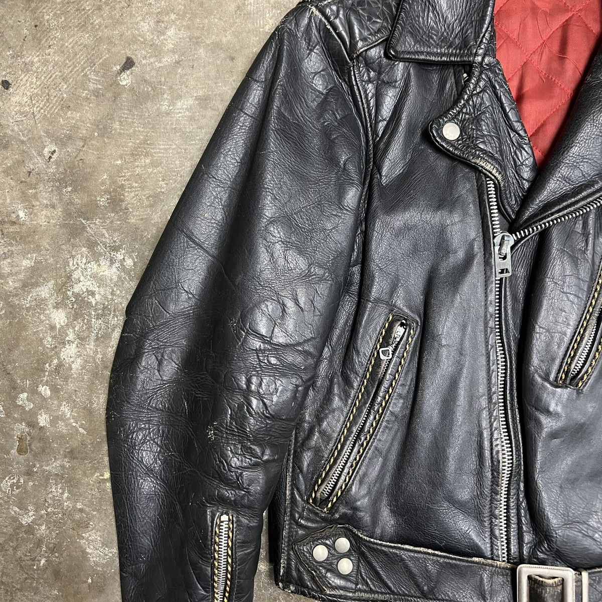 Vtg 50s Sears Hercules Horsehide Leather Moto Jacket Size S Vtg 50s Sears Hercules Horsehide Leather Moto Jacket Size S
