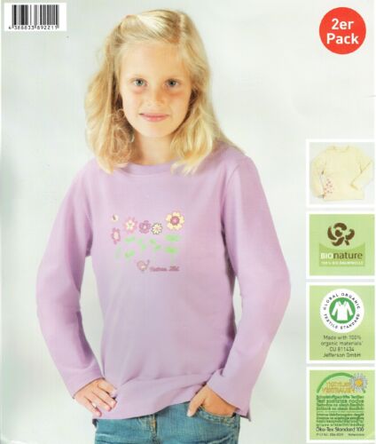 1er/2er/3er Pack Kinder Mädchen Jungen Langarmshirt Sweat Shirt Bio-Baumwolle - Bild 9 von 12