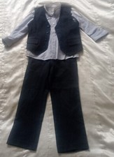 MONSOON navy/dark blue waistcoat set boys size 6 yrs