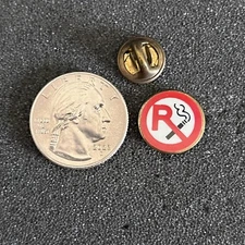 Stop Smoking RX Prescription Vintage Advertising Pin Pinback #44764
