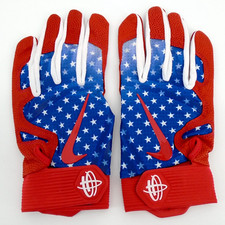 Nike Huarache Elite Batting Gloves Fourth Of July Men's XL Rush Blue/Red/White