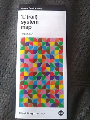 NEW Chicago Transit Authority CTA L Rail System Map Subway System Brochure 2024