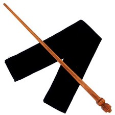 15" Hand Carved Cuban Mahogany Wood Credence Wizards Magic Wand Wicca w/Free Bag