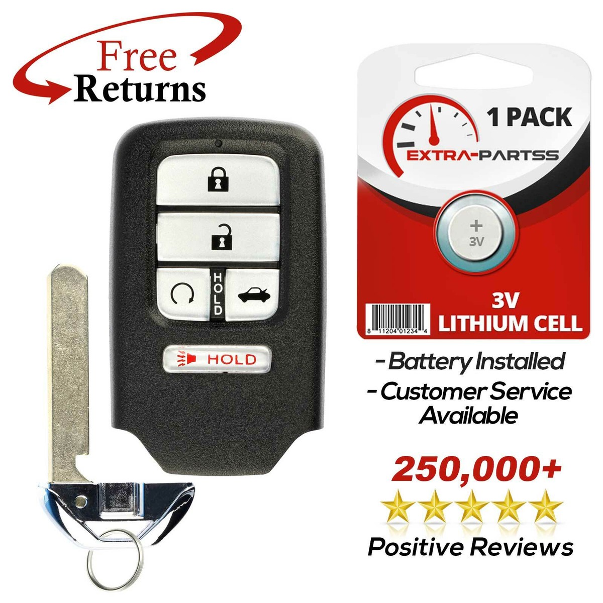 For 2016 2017 2018 Honda Civic Keyless Entry Smart Prox Remote Car Key Fob