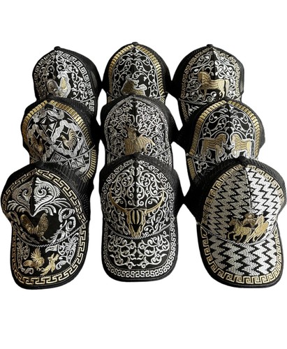 Gorra Vaquero Charra Oro Plata Artesanal Rodeo Cowboy Western Style Hats Silver - 第 1/2 張圖片