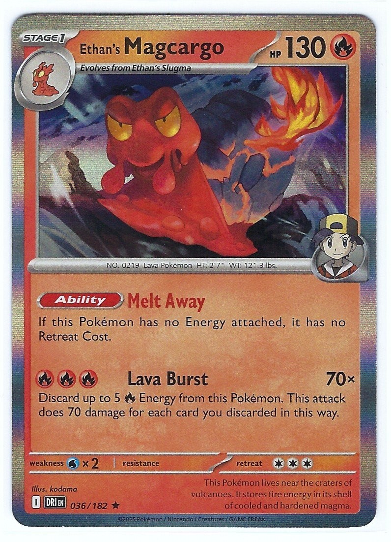 Ethan's Magcargo - HOLO FOIL RARE - DESTINED RIVALS card #36/182 FRESH PULL - NM