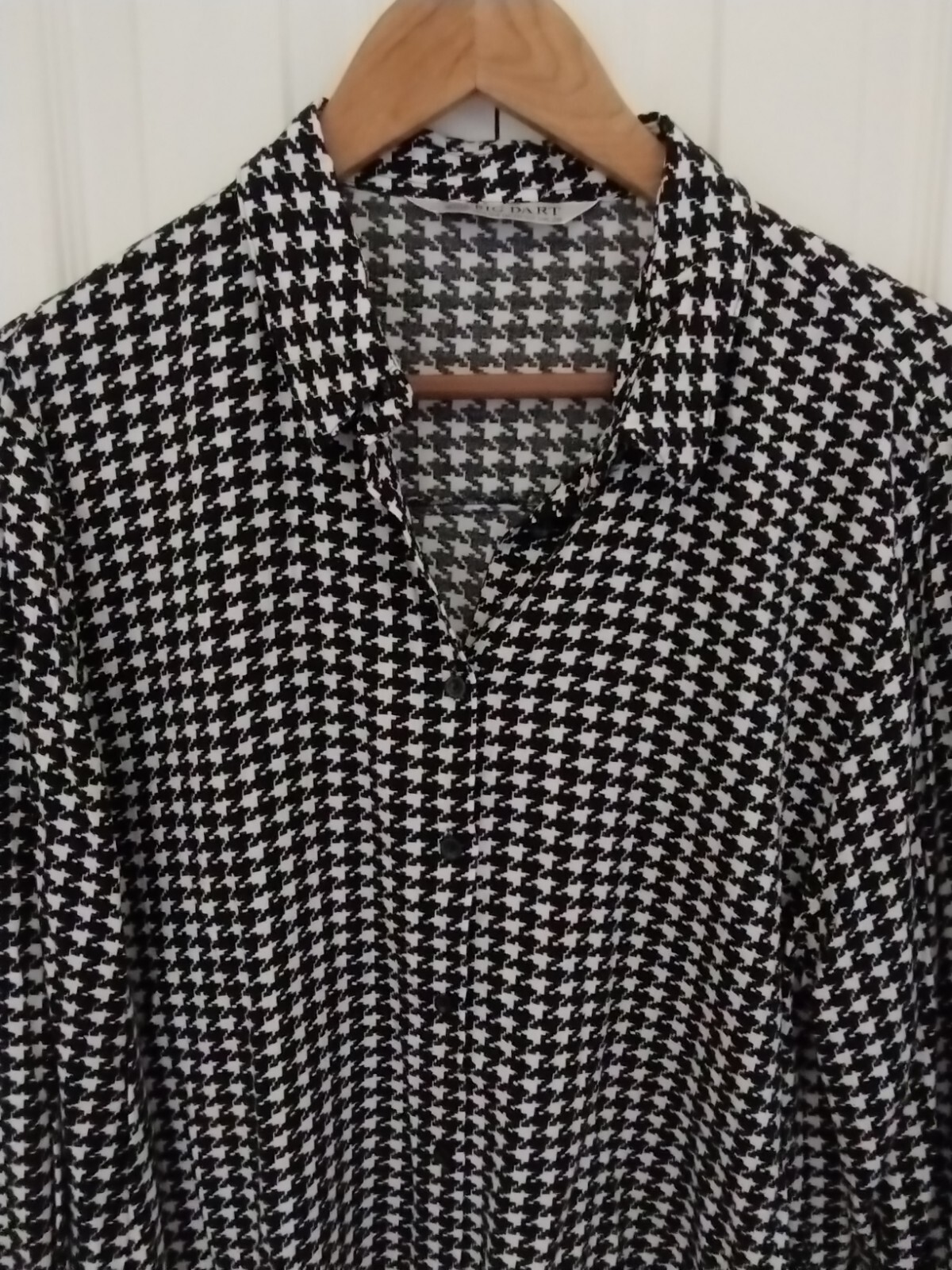 Houndstooth Button Down Blouse - image 3