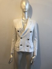Versace Collection Double Breasted Cream Blazer Jacket It 44 Uk 12 £675 Off Whit