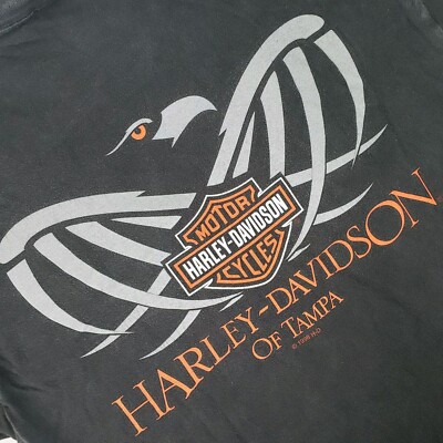 90s HARLEY DAVIDSON Tシャツ イーグル 1998ヴィンテージ Vintage 1998 Harley Davidson Tribal Flag Eagle T-Shirt Medium