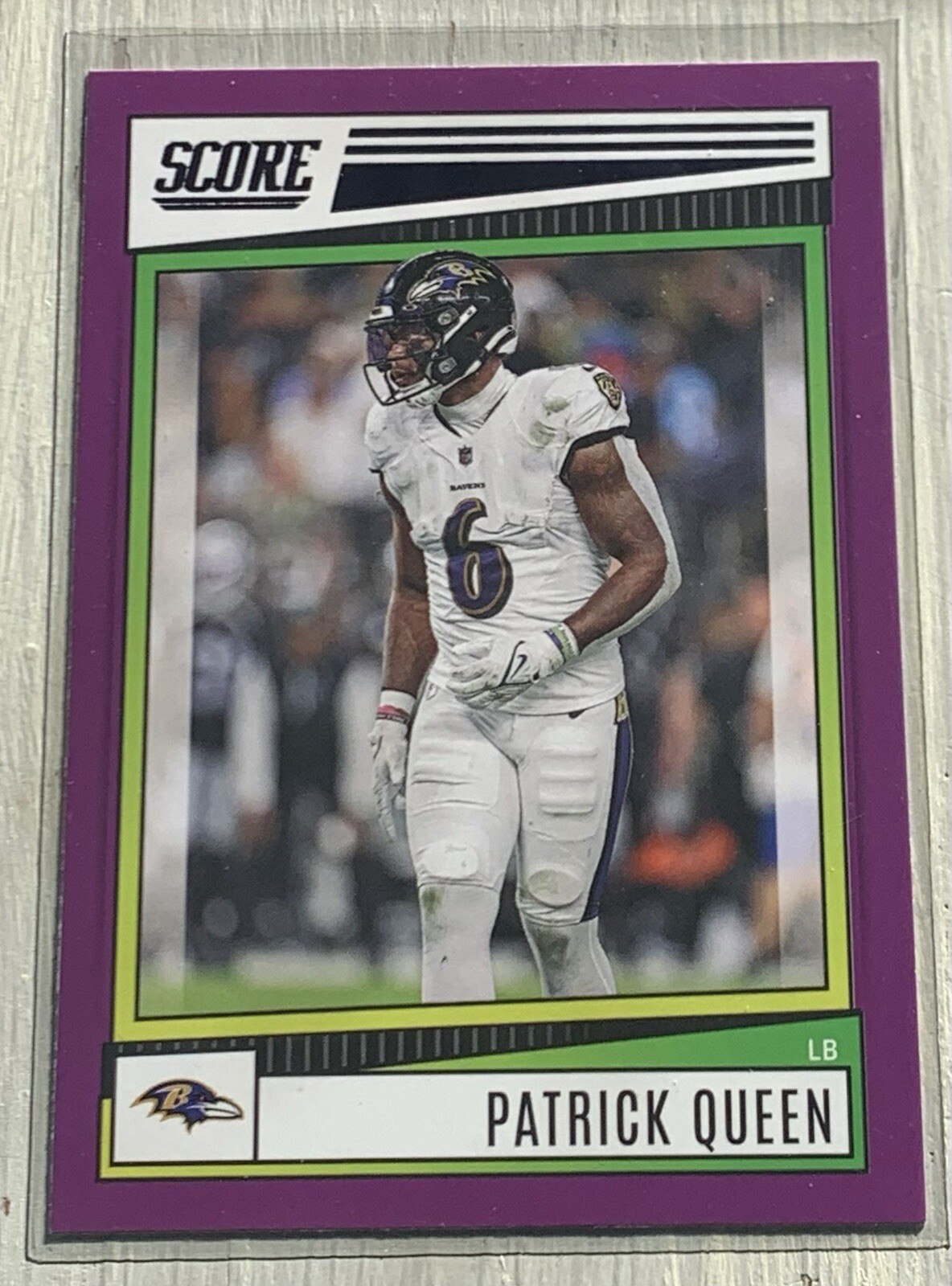 Patrick Queen - 2022 Score Football Purple Parallel - #186 - Baltimore Ravens