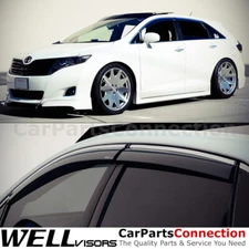 WellVisors Window Visors 08-17 For Toyota Venza Side Deflectors Chrome