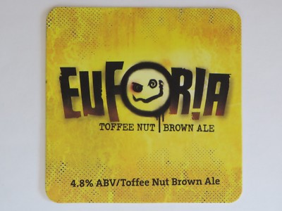 Beer Coaster ~ DuCLAW Brewing Euforia Toffee Nut Brown Ale ~ Baltimore, MARYLAND