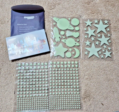 Glow in the Dark Stars for Ceiling Moon Rocket Planet Sticker Decal