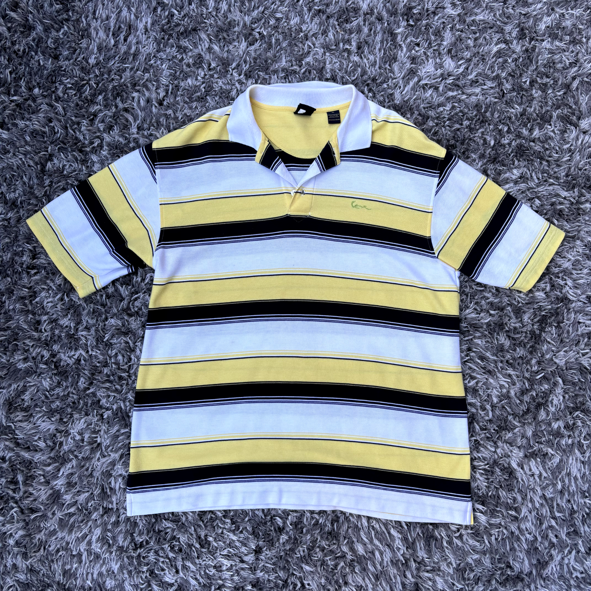 Vintage Karl Kani Gold Men's Polo Shirt Stripes Golf Y2k 90s Vintage Karl Kani Gold Men's Polo Shirt Stripes Golf Y2k 90s