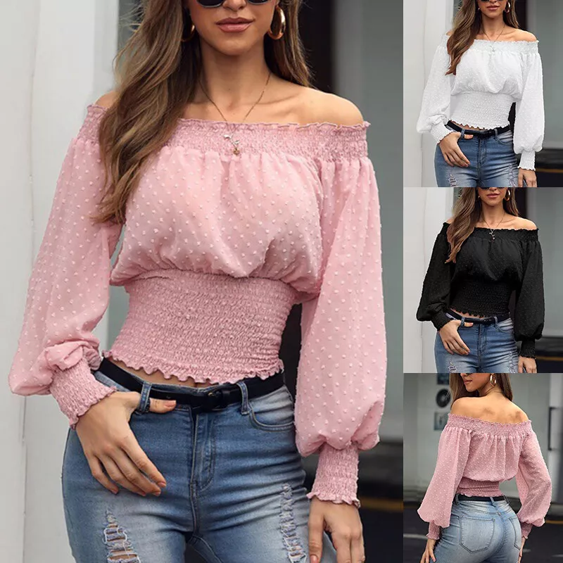 Blusas Para Mujer Elegantes Fina De Moda Casuales Acampanada Liso