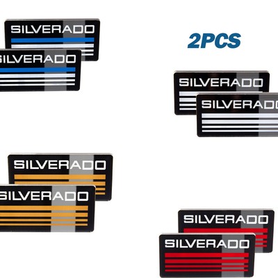 2*  FOR CHEVY SILVERADO EMBLEMS SIDE BODY CAB ROOF PICKUP TRUCK 3D BADGE STICKER