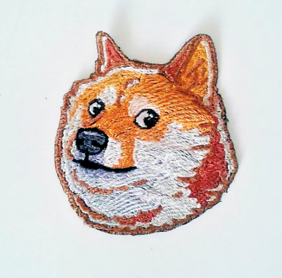  Doge Emoji Face Patch Dog Meme Iron On Embroidered