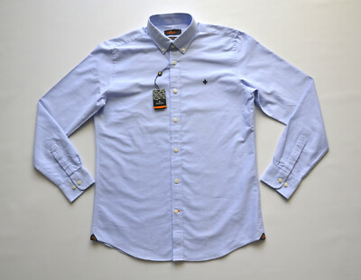 NEW MORRIS STOCKHOLM Oxford Button Down Herren Hemd Men's Shirt Gr. M Blau/ Blue