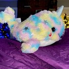 10”Pastel Kids Rainbow Unicorn Narwhal Whale Silver Sparkle Horn, Stars Plush — photo 2