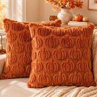 Herbstdeko KüRbis Kissen 45X45Cm 2Er Set FüR Innenraum Deko Herbst