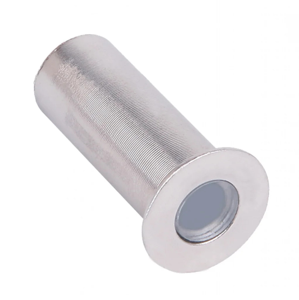 Plinth Light Silver Single Head Micro-Disc LED 14mm Warm White Stainless
