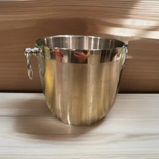 Ice Bucket OGGI Double Walled Side Rings Stainless Steel Ring Handles