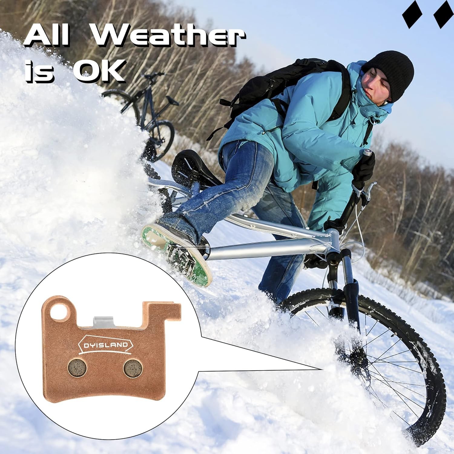 MT600 Electric Bike Disc Brake Pad Two Pairs, Suitable for DYISLAND LD-200PLUS L