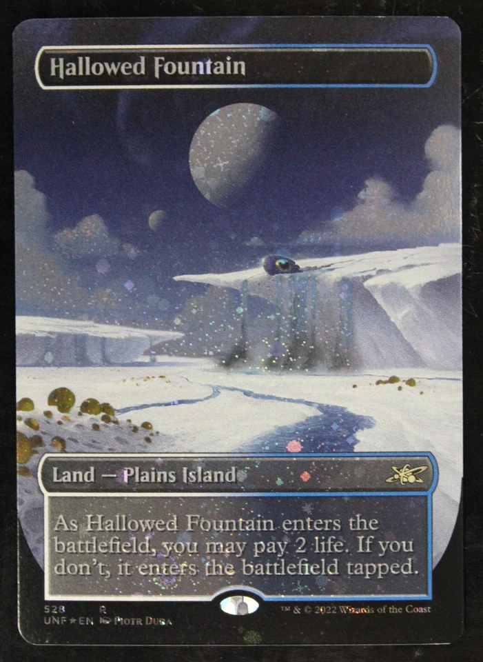 Hallowed Fountain (Borderless) (Galaxy Foil) Unfinity MTG 528 Light Play Foil - Image 3 of 4