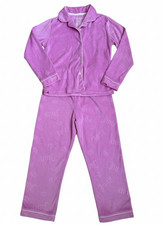 Cozy Luxury Authentic Juicy Couture Pink Velour Girls Pajamas Set Sz 6 Sleepwear