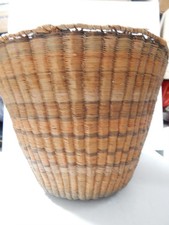 MASSIVE ANTIQUE TRIBAL USE HOPI PUEBLO INDIAN 3rd MESA WICKER PEACH BASKET
