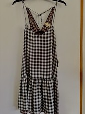 Princess Vera Wang Women's Y2K Bubble Dress Black & White Gingham Large NWT