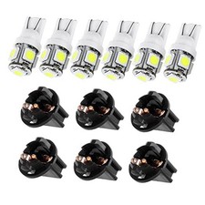 6 Pack White Pc168 T10 Led Cluster Gauge Dash Light Bulb Wtwist Lock
