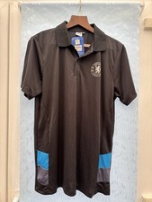 Image of Chelsea Football Active Polo Shirt Short Sleeve Black Mens SIZE MEDIUM BNWT