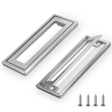 2Pcs 4.41" L x 1.65" W Square Recessed Flush Door Pull, Handles for Cabinets ...