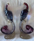 Alfredo Barbini Murano Handblown Glass Birds of Paradise Figurine Pheasant Pair