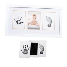 Baby Hand and Footprint Kit - 17 x 9.5 Babyprints Wall Frame, Beige Mat