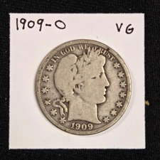 1909-O Barber Silver Half Dollar - Very Good Condition Better Date