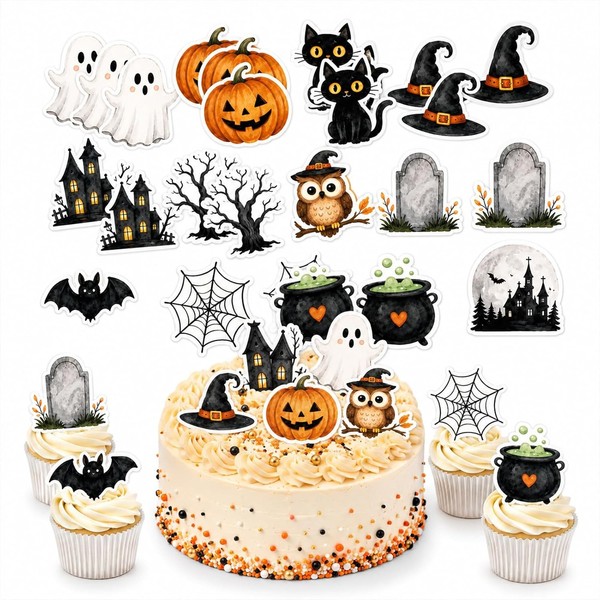 Esspapier Tortendeko 48 StüCk Halloween Kuchen Deko Essbar FüR Party Feier-image