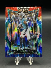 2024 Select Brian Thomas Jr Rookie Red Blue Shock Prizm Concourse Jaguars Card. rookie card picture