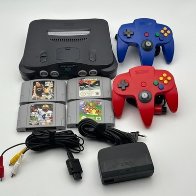 Nintendo 64 N64 Konsole Set - 2 Controller - Super Mario 64 + 4 Spiele - Kabel