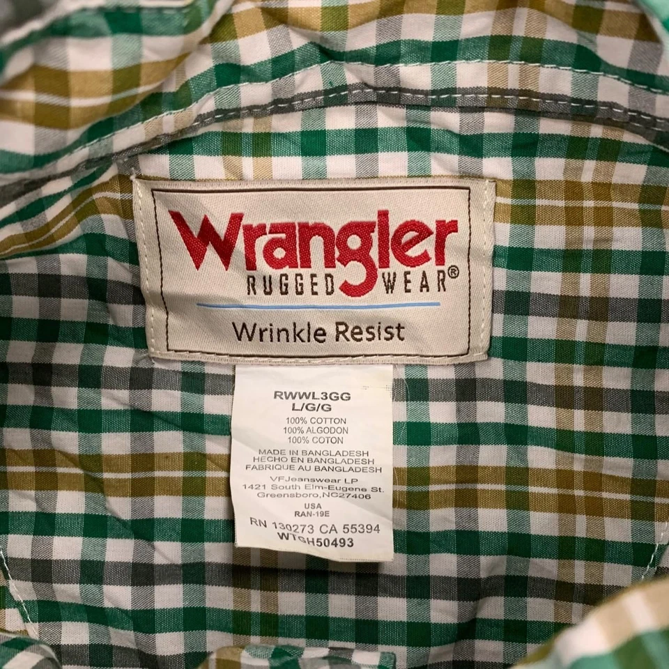 Wrangler Western Shirt checked patterned long sleeve with chest pocket Men s L - Image 4 of 4
