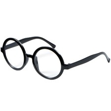 Wizard Glasses, Halloween Black Round Glasses, Black Circle Eyeglasses for Ha...