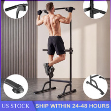 Adjustable 330 LBS Power Tower Pull Up Bar Station Dip Station Strength Training