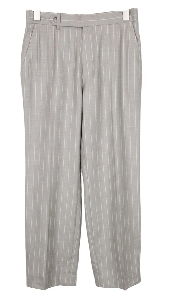 SUITSUPPLY La Spalla Men's UK34S Suit Taupe Striped Wool Silk Linen 3 Piece - Image 4 of 4