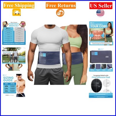 Plus Size Umbilical Hernia Belt for Adults, Gray, 2XL, Breathable, Adjustable