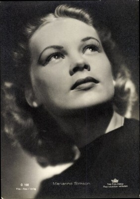 Ak Schauspielerin Marianne Simson, Portrait, Tobis - 3842172