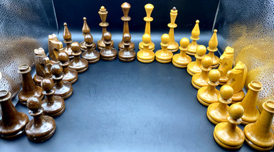  Vintage USSR Wooden Chess Set Soviet Tournament Grandmaster Big Board Game Ta