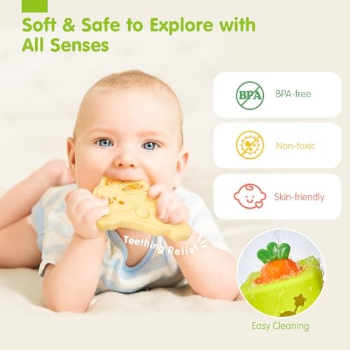  Baby Tissue Box Toy - Silicone Baby Toys 6-12 Months Montessori Toys for 6 